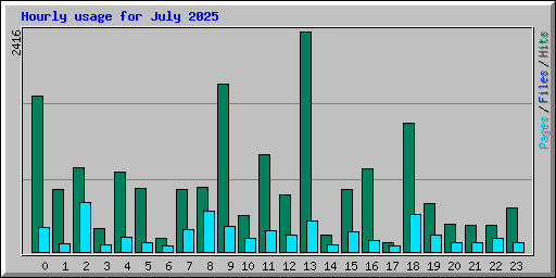 Hourly usage for July 2025